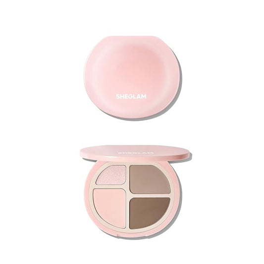 SHEGLAM Hypersculpt Highlight & Contour Palette 4 Shades 2-IN-1 Face Shimmer Highlighter and Matte Contour Bronzer-Cool