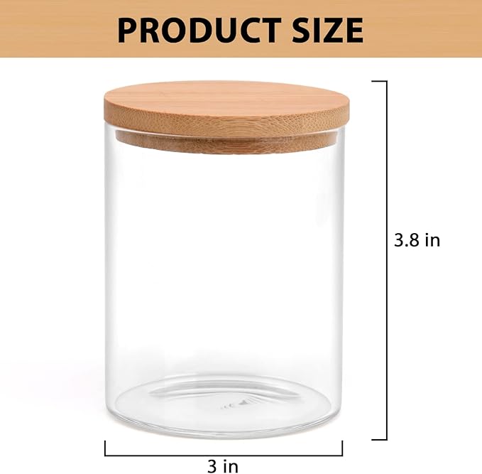 BKYFPQ 3 Pack Glass Qtip Holder Dispenser Set - Apothecary Jars with Lids for Vanity Makeup Organizer - Bathroom Canister Storage Organizer for Cotton Ball,Swab,Round Pads,Floss