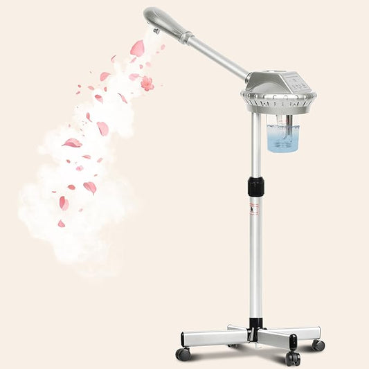 Professional Facial Steamer for Estheticians Face Steamr on Wheels with Hot Mist & Timer Function Suitable for Home Use or Beauty Spa Deep Cleansing and Hydration
