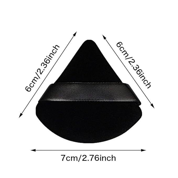 Pimoys 12 Pieces Powder Puff Face Triangle Powder Puffs for Loose Powder Setting Powder Cosmetic Foundation Makeup Blender Sponge Beauty Makeup Tool(Black, Flesh)