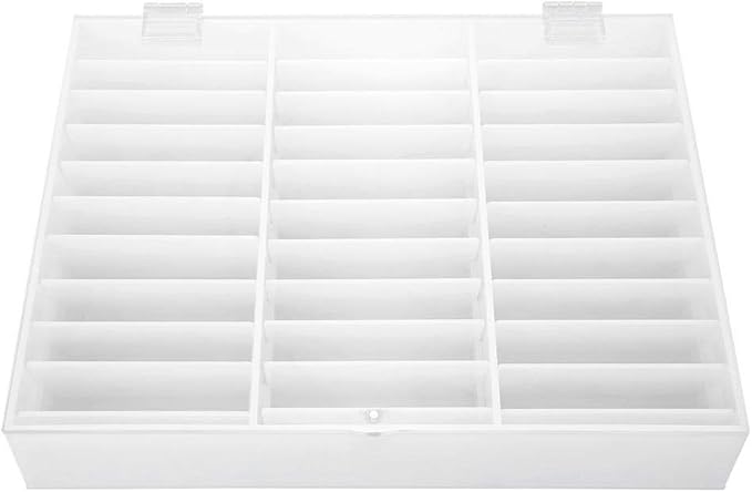 Semme Fake Nail Organizer,Nail Storage Box, Display Box Nail Art Decoration Container Empty Nail Tips Storage Box Fake Nail Display Case(White)