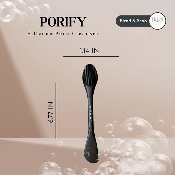 BLEND & SNAP Porify - Silicone Pore Cleanser Brush - Daily Skin Preparation for Skincare, Cleansing Scrubbing Tool, Face Mask Applicator, Gentle Exfoliation & Face Massager for Sensitive Skin