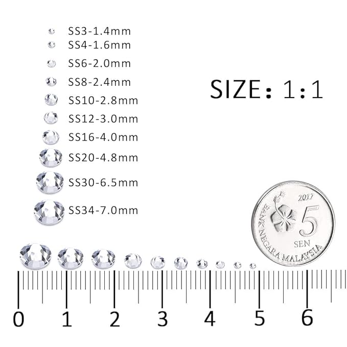 3000Pcs White Crystal Rhinestones,Glass Flatback Rhinestones Mini Gemstones for Nail Face Makeup Art Crafts Clothes Decoration -(SS4,1.6mm,White)
