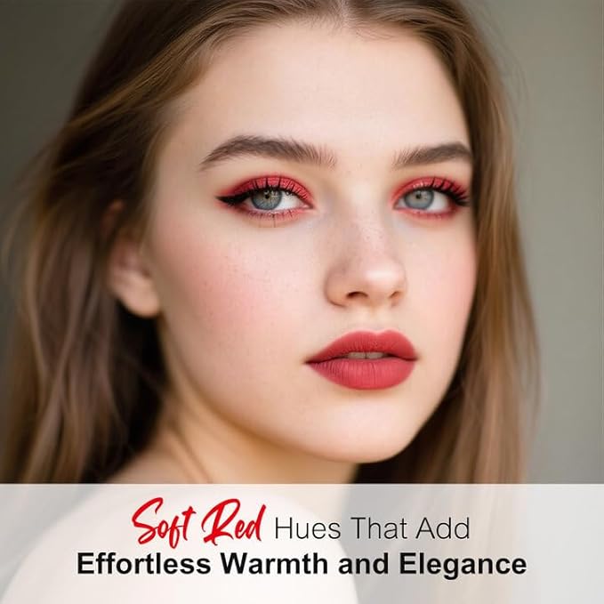 BEPHOLAN Single Red Eyeshadow Palette 2 PCS,High Pigment,Longwear,Intense Color Gothic Makeup