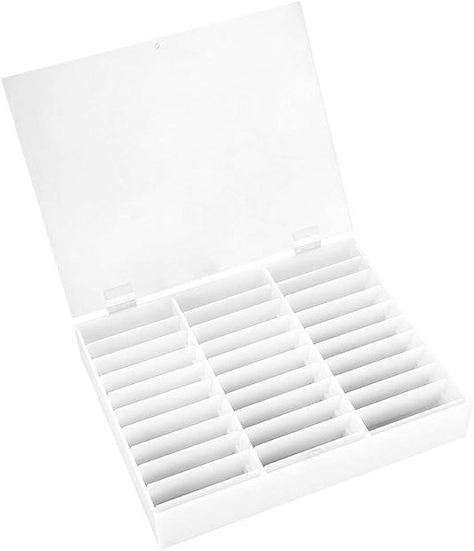 Semme Fake Nail Organizer,Nail Storage Box, Display Box Nail Art Decoration Container Empty Nail Tips Storage Box Fake Nail Display Case(White)