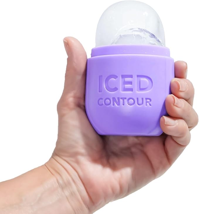 Ice Cube Roller, ice Roller for face, Cold Therapy for Injuries, Beauty Essentials, Ice Mold for Face Massager, face ice Roller, Skin Care Remove Fine Lines Shrink Pores Reduce Acne (Purple)