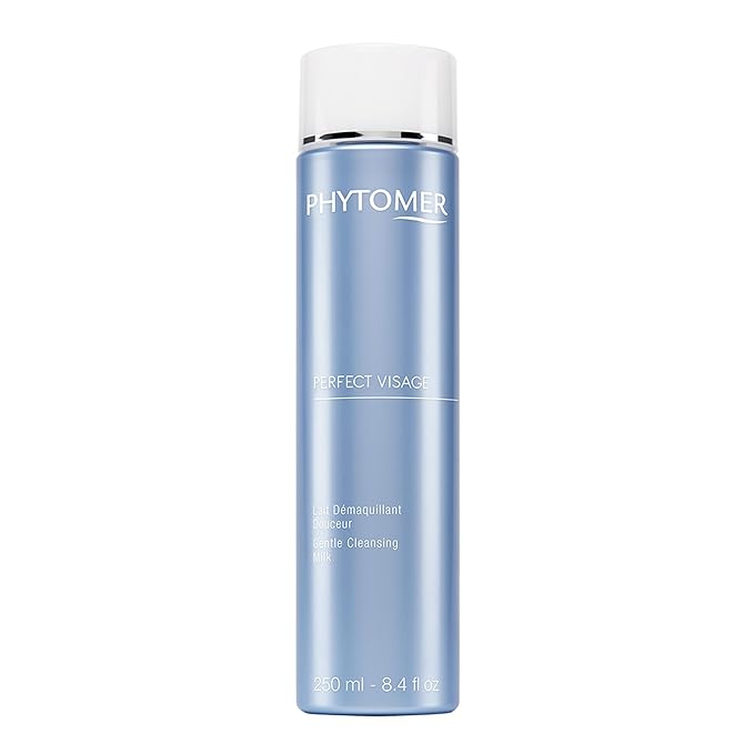Phytomer Perfect Visage Gentle Cleansing Milk | Moisturzing Daily Face Cleanser & Makeup Remover | Sustainable & Eco-Friendly Skincare | 250ml