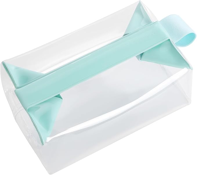 Clear Travel Toiletry Bag with Magnetic Closure, Makeup Bag for Women and Men, Cosmetic Bag for Travel (Light Green)