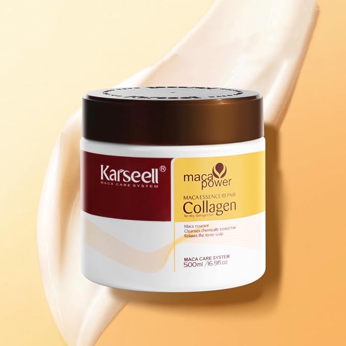 Karseell Collagen Hair Mask Deep Conditioning With Argan Oil For Dry, Damaged Hair, Frizz, 16.9 Oz