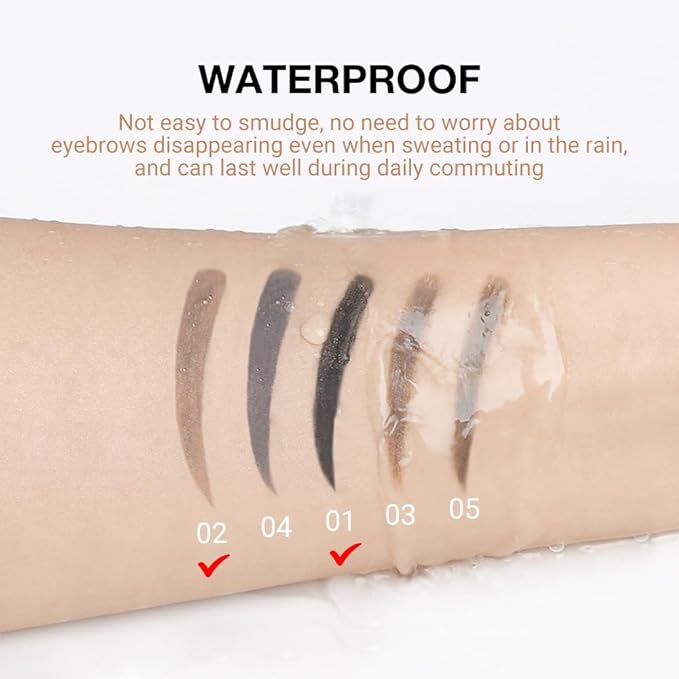 5 Pcs Ultimate Eyebrow Retractable Definer Pencils,Dual-Sided Natural Soft Textured Eyebrow Pencil, for Daily Look Eyebrow Makeup,Brow Brush,Fine Tip (2*Black+3*Light Brown)