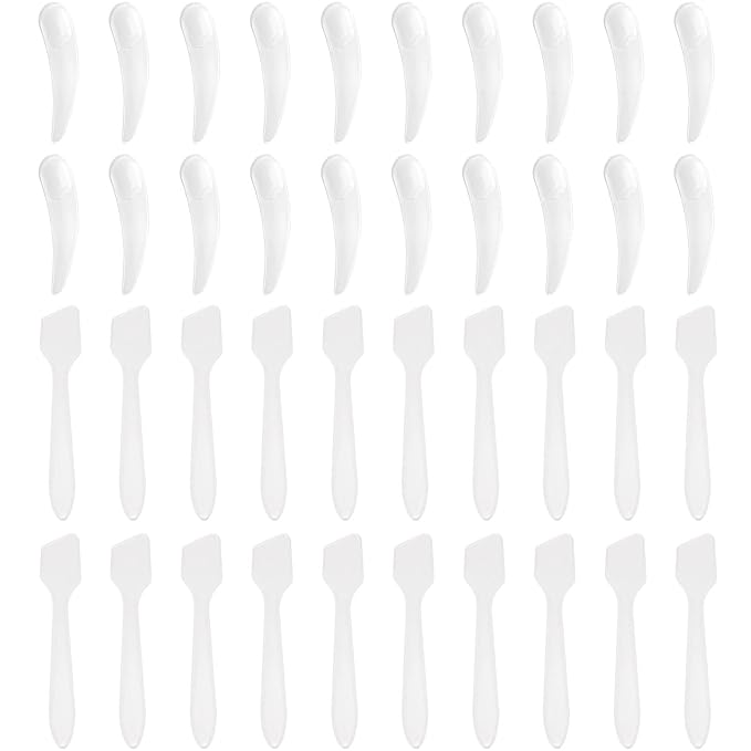 SumDirect Plastic Cosmetic Spatulas and Spoons 300 Pcs Disposable Mini Frosted Clear Makeup Mask Spatula