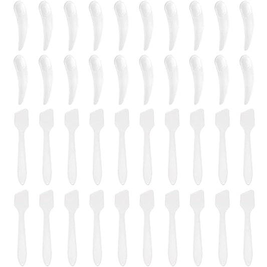 SumDirect Plastic Cosmetic Spatulas and Spoons 300 Pcs Disposable Mini Frosted Clear Makeup Mask Spatula