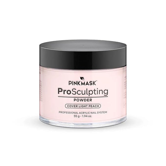 Pink Mask - Pro Sculpting Acrylic Nail Powder - Self-Leveling Formula for Bubble-Free Finish - 55 g / 1.94 oz - Cover Light Peach