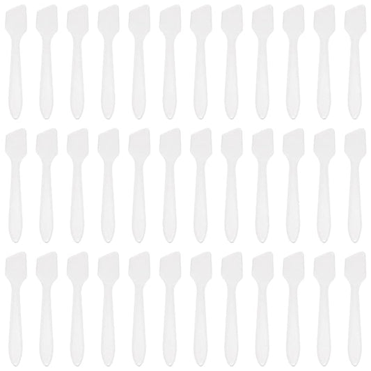 SumDirect Mini Spatula 400 Pcs Face Spatula Cosmetic Spatula Frosted Clear Disposable Plastic Makeup Spatulas Mini