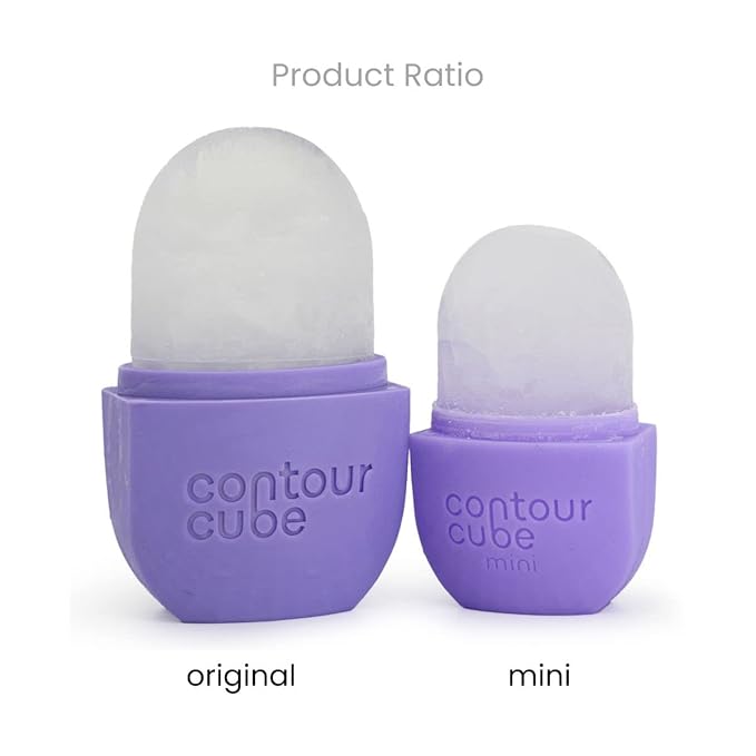 Contour Cube Mini - Revolutionary Ice Roller for Sculpting & De-Puffing - Face Ice Roller & Massager - Ice Mold for Face - Compact Skin Care Tools for Daily Skincare & Travel - Violet