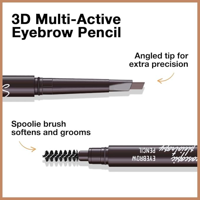 4 Pcs Ultimate Eyebrow Retractable Definer Pencils,Dual-Sided Natural Soft Textured Eyebrow Pencil, for Daily Look Eyebrow Makeup,Brow Brush,Fine Tip lapiz de cejas-Light Brown