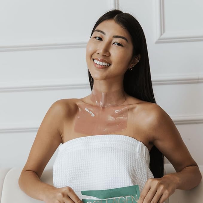 Karuna Collagen Neck & Chest Hydrogel Mask 1-Pack | Firming & Hydrating K-Beauty Masks with Collagen, Peptides & Niacinamide | For Wrinkles & Sagging Skin | Cruelty-Free