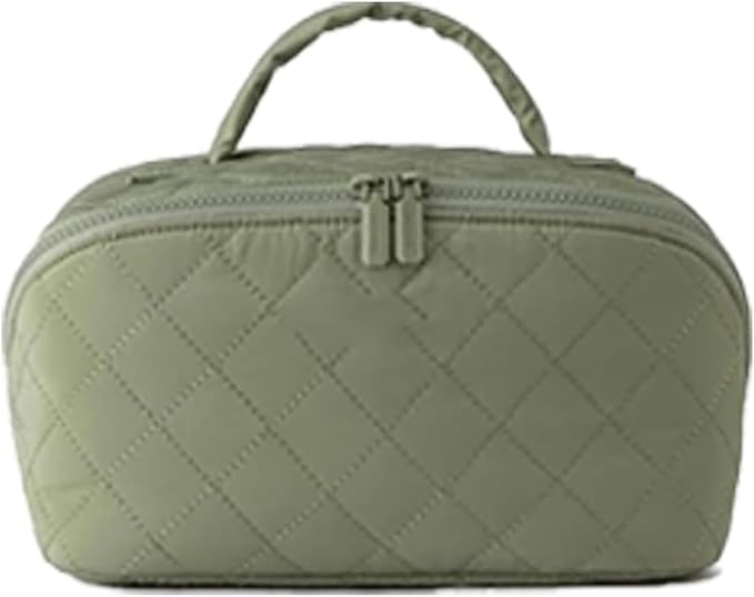 Feilium Travel Makeup Bag, Wide Open Expandable Lay-Flat Cosmetic Case, Padded Organizer for Toiletries & Brushes Large Capacity with Compartments