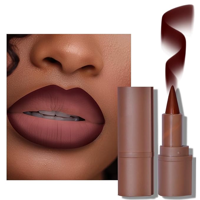 BAISEN DIARY 6PCS 2-in-1 Gradient Lip Liner and Lipstick Lip Combo Set - Achieve Flawless Contour and Gradual Ombre Effect with Easy-to-Use Crayon Form and Cone Tip, Dark Brown Black Lip Liner Set