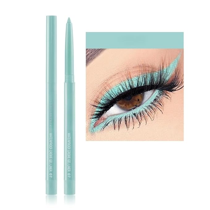 eyeliner pencil retractable eyeliner creamy pigmented smudge proof eye liner pen Mint Green