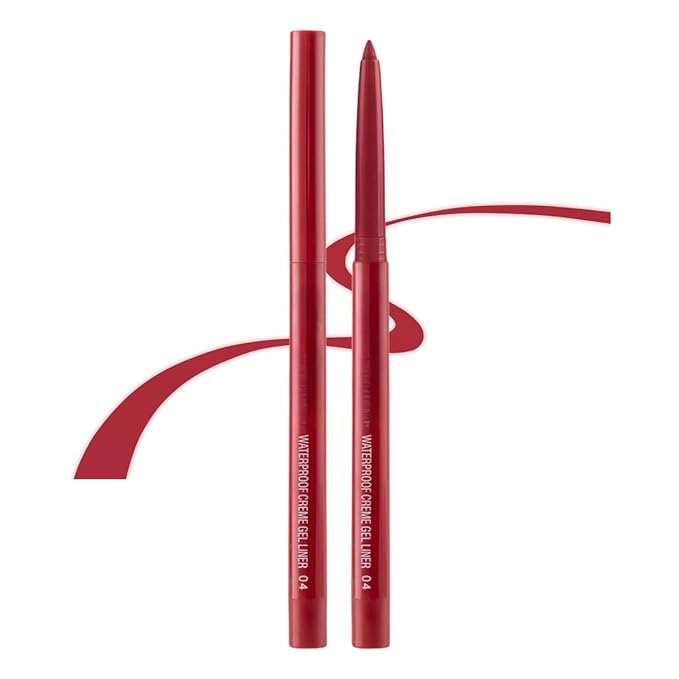 eye liner pencils no budge retractable eyeliner Sharpenable Multi-Use Longwear eyeliner pen Shimmer Red