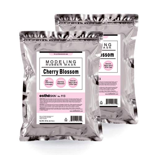 No.113 Cherry Blossom Modeling Mask Powder for Professional Facial Treatment, 35 Oz. (2 Pack) – Soothing & Elasticity Boost, Ideal for Sensitive & Mature Skin – Made in Korea, K-Beauty