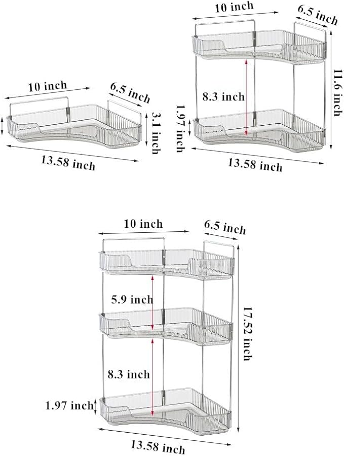 Grey Bathroom Counter Shelf - 2 Tier Vanity Organizer for Skincare, Makeup, Toiletries, Lotions & Perfumes