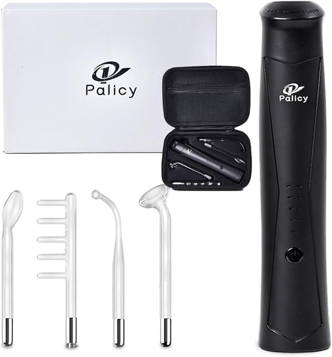 Wireless Lift Wand Professional High Frequency Facial Wand Machine Includes 4 Electrodes,Therapy Wand - Xenon Gas Diminish Wrinkles, Scars, Dark Circles, Breakthrough Device for Beauty (Black)