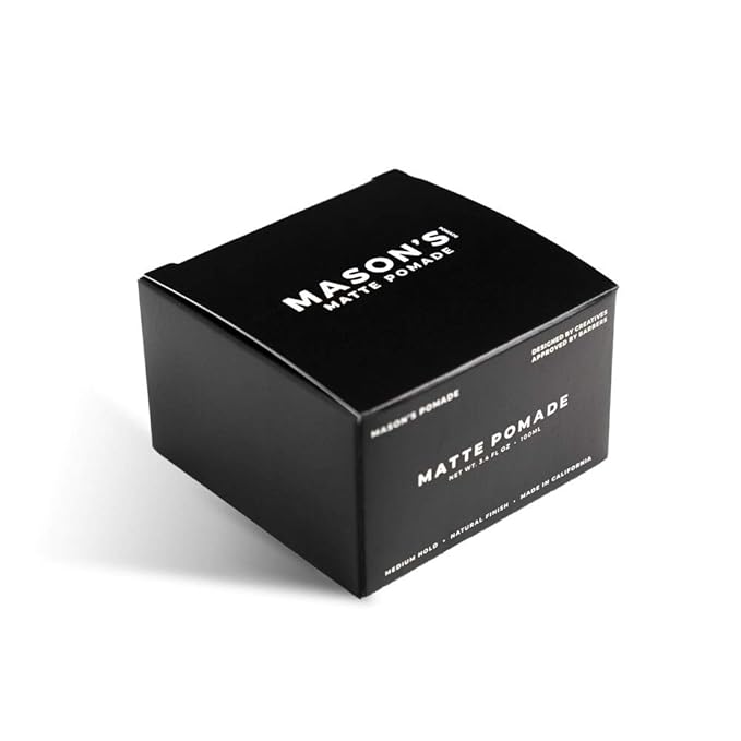 Mason’s Matte Pomade – Hair Wax for Men with Medium to Strong Hold & Natural Finish - Aloe & Biotin-Infused Hair Pomade for Textured, Sleek Styles - Barbershop-Quality Styling Cream - 3.4 oz