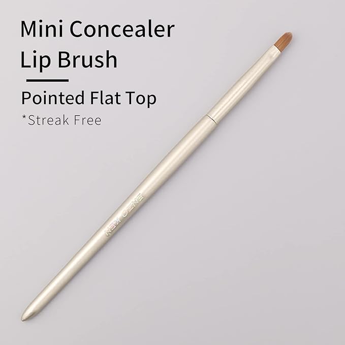 Thin Lip Brush, Mini Flat Concealer Brush Under Eye, Small Lip Makeup Brush for Lip Stick, Liquid Lipstick, Liquid Blush, Lipgloss, Lip Plumper, Lip Plumping Lip Gloss, Spots, Mature Skin.