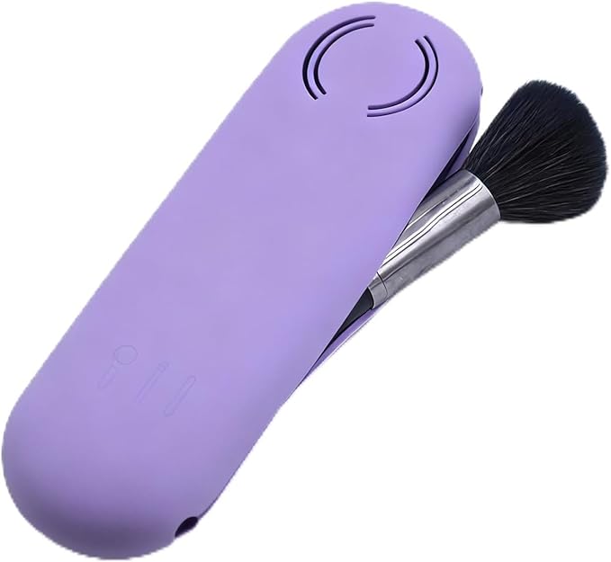 TacoMynxify Magnetic Silicone Makeup Brush Holder – Portable Cosmetic Brush Organizer Case, Travel Makeup Tool Storage for Purse, Bag & Beauty Essentials (Purple)