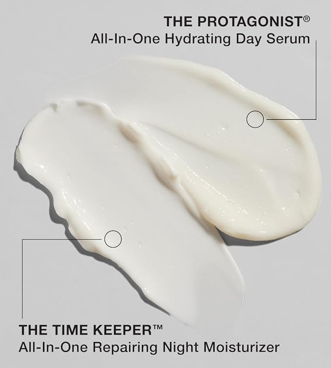 Day Night Duo 2 Piece Set, 5% Tranexamic Acid, Peptides, Ceramides, 5% Niacinamide, 1 Step AM PM, Serum + Moisturizer, for Face, Neck, Eyes