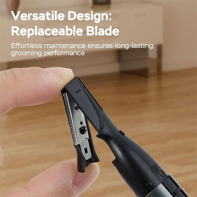 aisleek Upgraded Eyebrow Trimmer for Men, Precision Detailer, Battery-Powered Eyebrow Razor with Rinseable Blade, Facial Hair Trimmer with Comb, Compact Pen-Size, Safe Painless Shaver