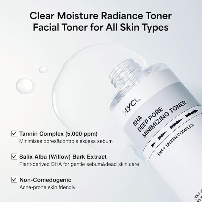 BHA Blackhead Power Toner (6.76fl oz), Daily Exfoliating Face Toner with Willow Bark Water for Oily, Acne-Prone Skin, Minimizes Pores & Controls Excess Sebum, Korean Skincare