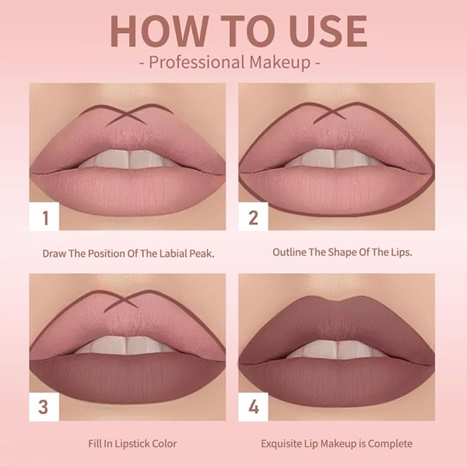 Hxssll Ash Brown Lip Liner Stain – 24H Longwear Waterproof Matte Lip Contour Pen, Transfer-Proof Precision Marker for Defining & Outlining Lips All Day Stay Lip Lip Liner Marker 05#