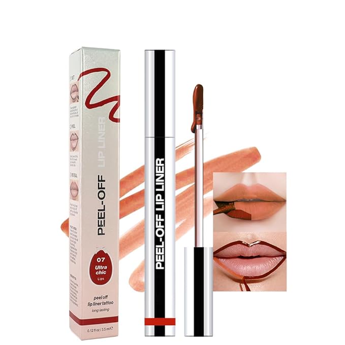 JUAAZIN Matte Liquid Lip Stain Peel Off Lip liner Tattoo, Orange Red Matte Peel Off Lip Stain, Long Lasting Waterproof Lipstick Lip Gloss Stain, Transfer-proof for All Skin Types, 0.12 fl oz 07#