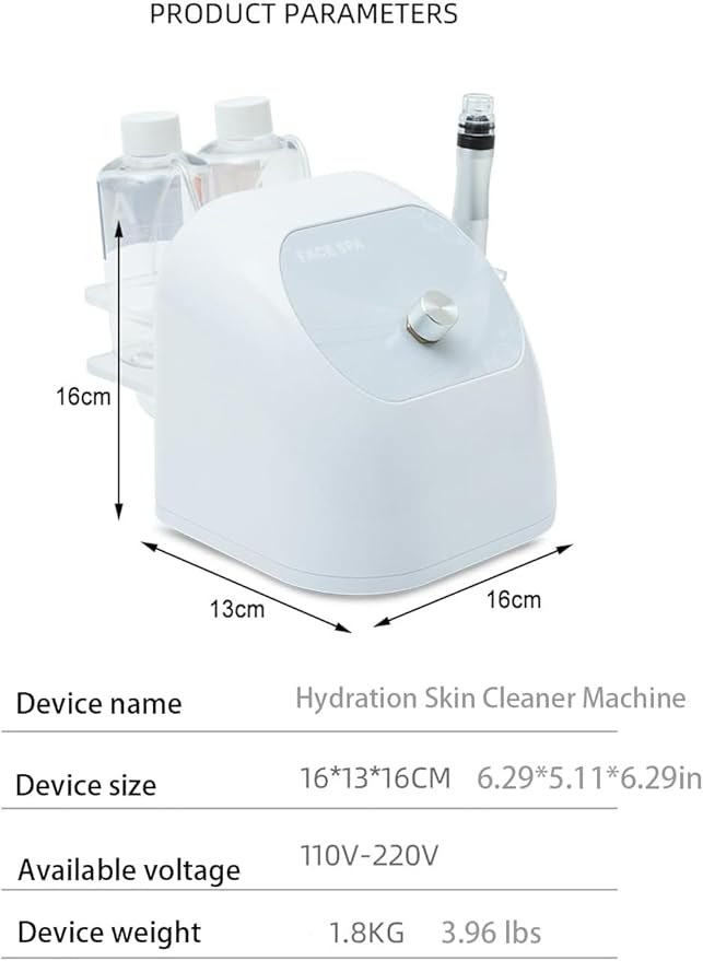 Hydrogen-Oxygen Facial Machine, Hydra Face Care Device for Skin Moisturizing – A Professional Vacuum Cleaning Jet Blackheads Remover for Home and Beauty Salon