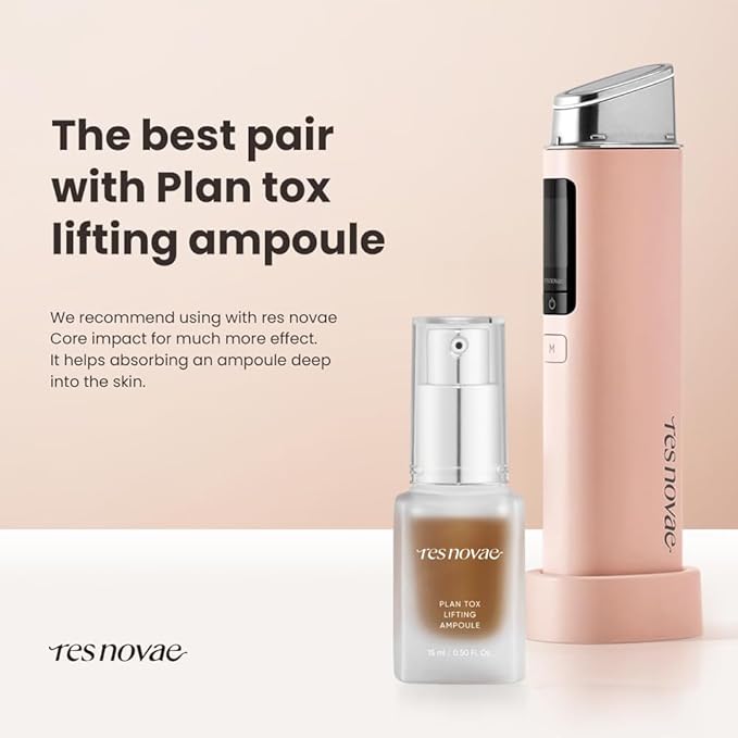 Resnovae Plan Tox Lifting Ampoule – Firming & Revitalizing Serum with Botanical Extracts, Lightweight Gel-to-Liquid Texture, 15ml