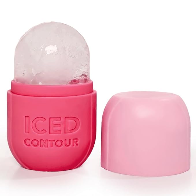 Ice Roller for Face, Ice Face Roller for Eyes, Neck and Cold Therapy for Injuries. Ice Mold for Face Massager, Skin Care. Remove Fine Lines, Shrink Pores, Reduce Acne (Pink)