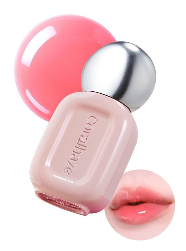 CORALHAZE Dew Drop Tint #202 Mellow 4.5g, Glossy, Lightweight Lip Stain, Glass-Like, High Shine, Moisturizing Lip Oil, Long Lasting Color, Hydrating Gloss, Dewy Finish, Korean Beauty Makeup
