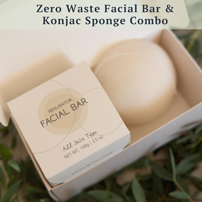 RE: REKURATOR ph Balanced Facial bar and Konjac Sponge Set