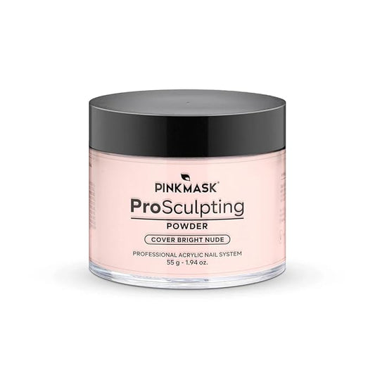 Pink Mask - Pro Sculpting Acrylic Nail Powder - Self-Leveling Formula for Bubble-Free Finish - 55 g / 1.94 oz - Cover Bright Nude