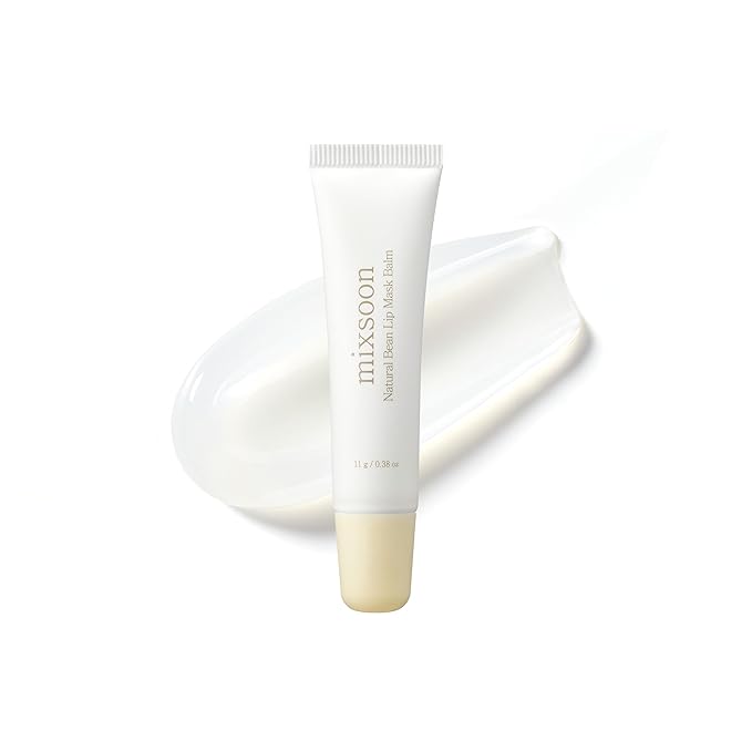 mixsoon Natural Bean Lip Mask Balm - Moisturizing and Softening Lip Care, Fermented Bean and Shea Butter, Vegan Formula for Smooth, Hydrated Lips 11g / 0.37 fl. oz. Korean Glass Skin Care