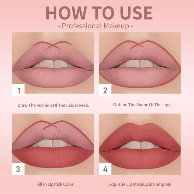 Hxssll Warm Coral Lip Liner Stain – 24H Longwear Waterproof Matte Lip Contour Pen, Transfer-Proof Precision Marker for Defining & Outlining Lips All Day Stay Lip Lip Liner Marker 11#
