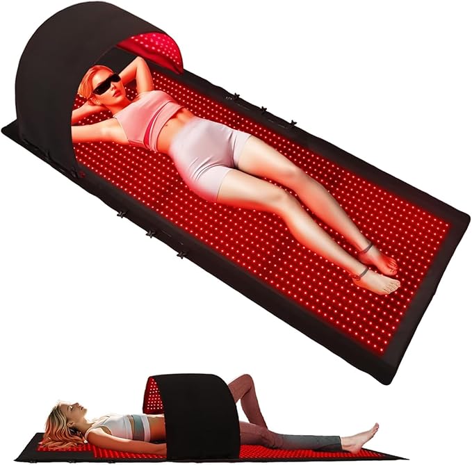 2026 Upgraded 4 Modes Compact Chamber of Red Light Therapy for Full Body Pain Relief,74"x33"+49.6"x15.6"with1655 Dual-Wave(660nm&850nm) LEDs,Multi-Mode Customization,Premium Leather 74"x 33" Black