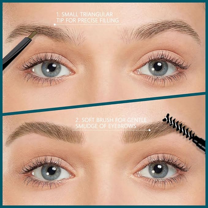 5 Pcs Eyebrow Pencils for Women, Waterproof Professional Makeup Micro Brow Pencil, Light Brown Brow Kit with Eyebrow Brush, Ultra-Fine Mechanical Pencil, Vegan&Cruelty-Free (C02#Light Brown)