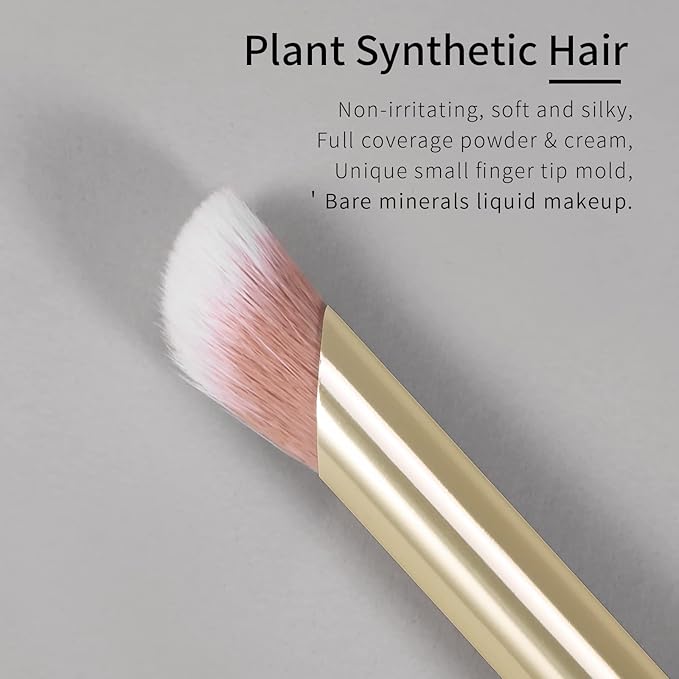 Small Nose Contour Brush, Angled Concealer Brush, Under Eye Concealer Makeup Brush - White