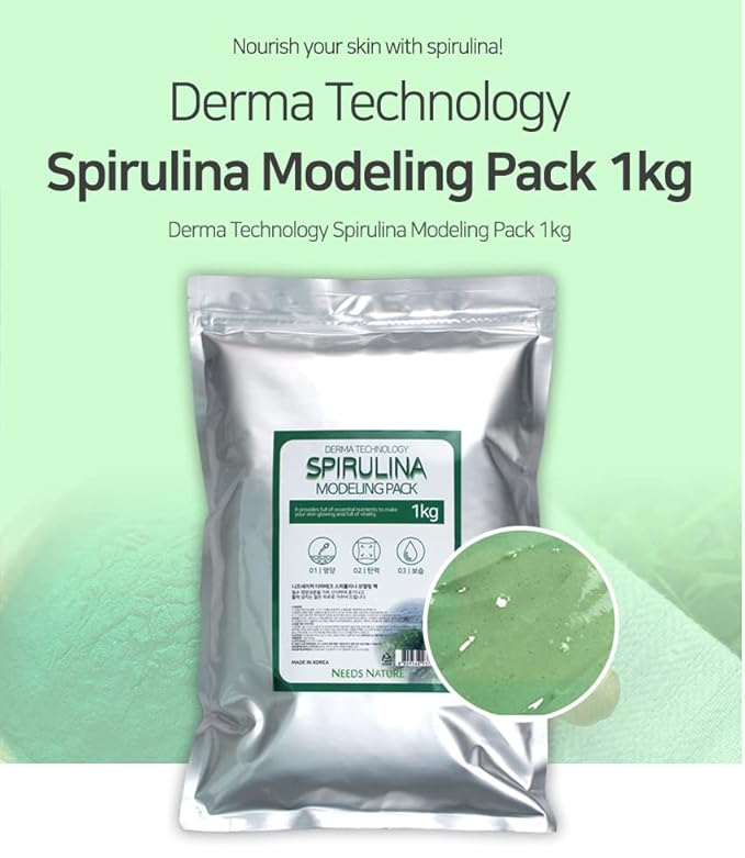 Modeling Mask with Spirulina for Face – NEEDS NATURE | Firming & Calming Peel-Off Rubber Mask | Korean Skincare | Home Spa Treatment | 1000g Powder Pack with Mixing Tools