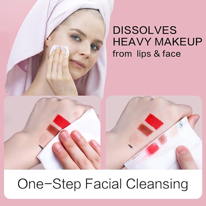 100ct Facial Cleansing Wipes Gentle Makeup Remover, Elegant Individually Wrapped, Essence Oil & Alcohol Free, Ideal Portable Size for Salon Party Vacation