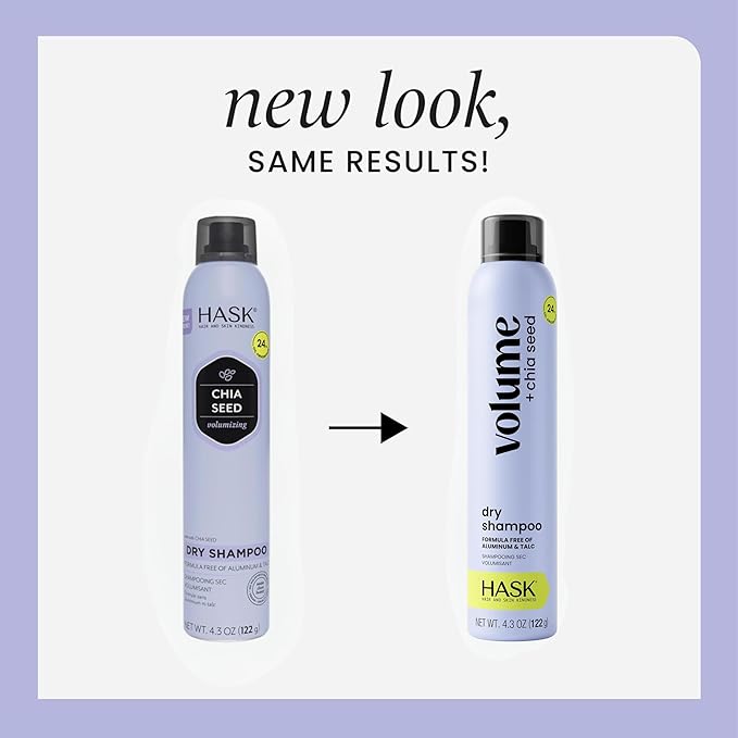 HASK Chia Seed Volumizing Dry Shampoo – Absorbs Oil, Adds Volume & Bounce, Builds Body, No Sulfates or Parabens, Cruelty-Free – 8.1oz